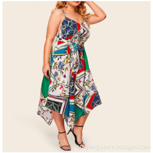 European American Fashion Large Size Sling Dress